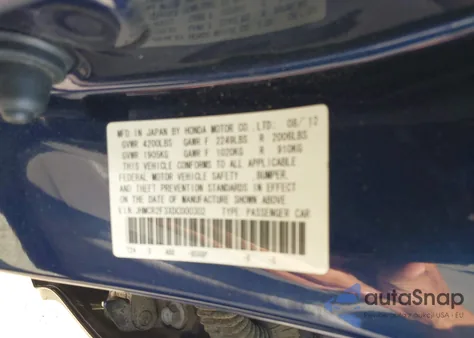 2013 Honda Accord Lx from USA, damaged, VIN JHMCR2F3XDC000302